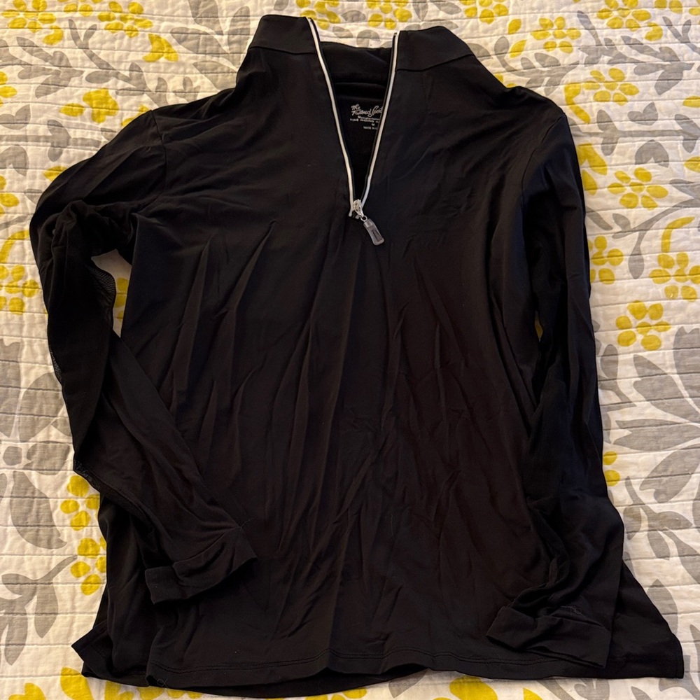 The Tailored Sportsman Black Quarter-Zip Long Sleeve ice fill Sun shirt